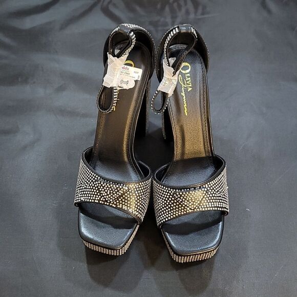 BRAND NEW OLIVIA JOHNSON CHUNKY PLATFORM ANKLE HIGH HEELED SANDALS - Picture 2 of 16